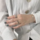 Ring Eternity Band Vianrla Sterling Silver Simple Stackable Chain Ring Curb Link Chain Eternity Band Ring
