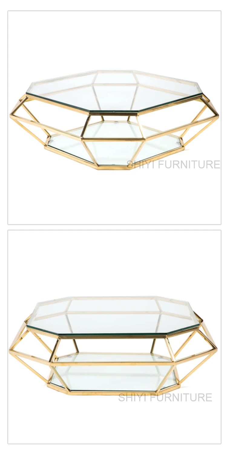 Modern glass top designer center coffee table