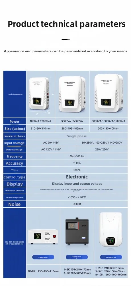 product direct supply avr series 1000va single phase 220v ac household stabilizer digital display overvoltage protection for air-14