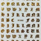 Nail Art 2020 Hot Design Laser English Letters Sticker Retro Alphabet Nail Sticker For Nail Art Decoration