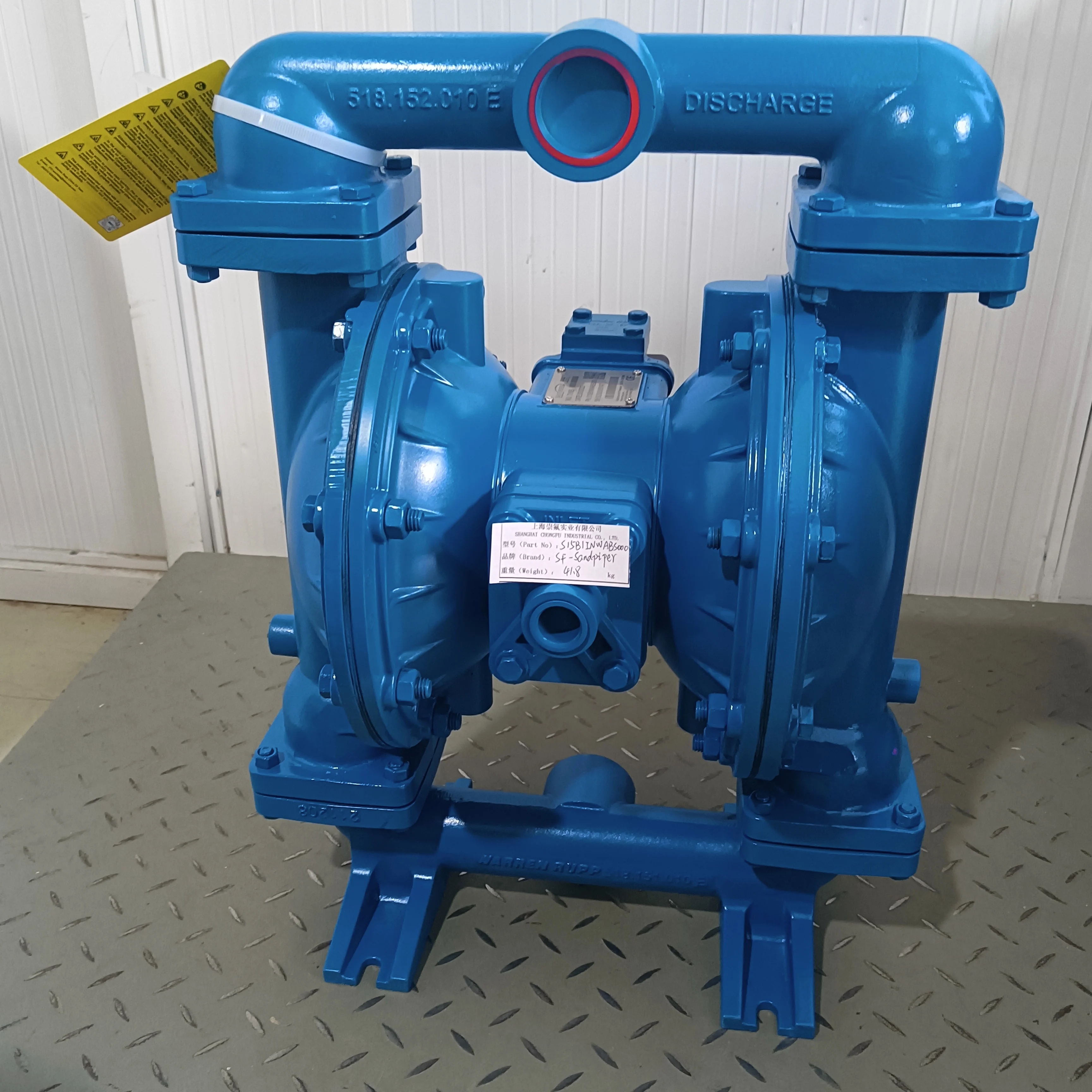 Cast Iron Sandpiper Air Operated Double Diaphragm pump S15 na may Neoprene Diaphragm at Check Valve Paggawa ng Warren Rupp Pump