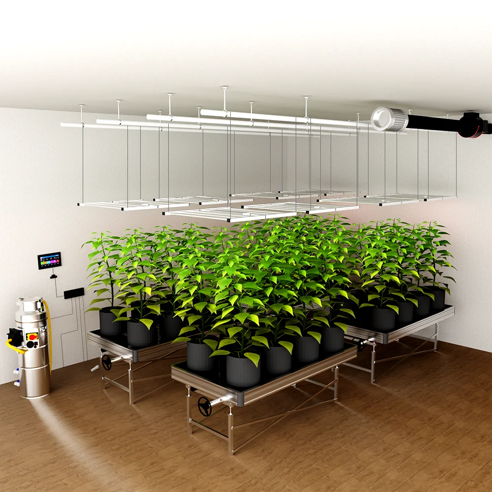 720W Full Spectrum LM281B 2.8umol/J IP65 Aluminum LED Grow Light 6 Bar Bloom 1100x1100x60mm 3-Year Warranty CRI85 120