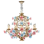 Candle Light Nordic Wedding Decoration Simple Restaurant Chandelier Iron Candle Crystal Pendrant Light