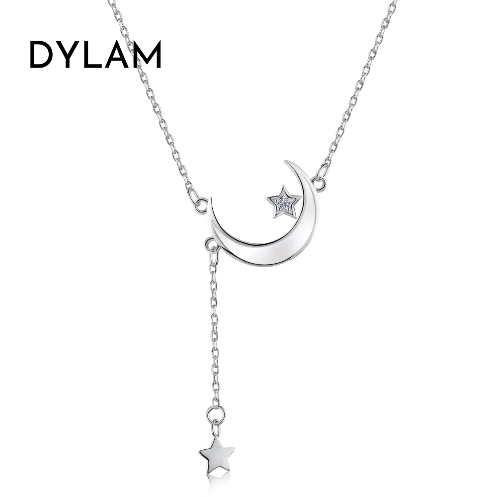 moon star silver necklace