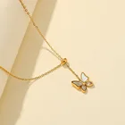 Shell Pendants 2021 Simple New Shell Adjustable Stainless Steel Butterfly Pendants For Necklace Women