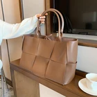 Designer China Designer Famous Brand Luxury Large Capacity Weave Tote Hand Bags Women Pu Leather Shopping Bags