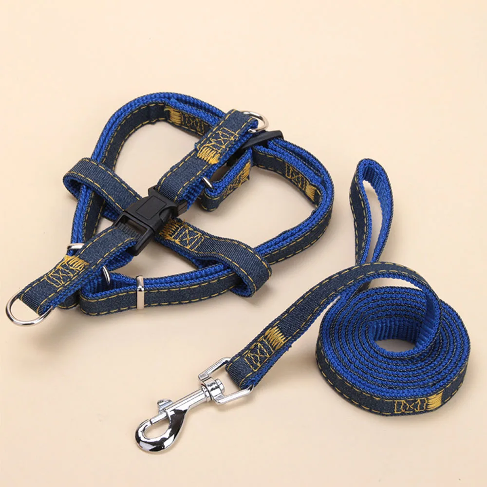 Jean Dog Harness And Leash with key features