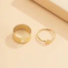 Ring Beautiful 18K Gold Ring Proposal Set Neutral Fashion Beautiful Couples Ring New Shelves