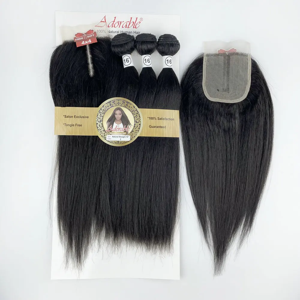 Natural Human Hair Mix Animal And Synthetic Hair Full Pack Solution,Human  Hair Blend Yaki Straight 3+1 With T Part Lace Closure - Buy Human Hair  Blend,Natural Human Hair,Full Pack Solution Product on