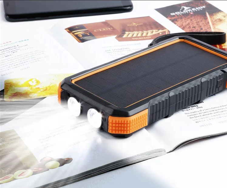 SP1903A 20000mAh Solar Power Bank with Flashlight IATA Certified for Air Shipping to Nigeria/South Africa/Egypt UN38.3 MSDS