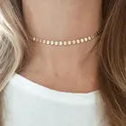 14k Gold Jewelry JUJIE 14K Gold Plated Women Stainless Steel Collar Necklace Jewelry Classy Necklace