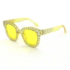 Rhinestone Sun New 2021 Women Sunglasses Popular Square Plastic Fashion Rhinestone Sun Glasses