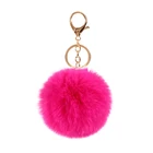 Key Ring Manufacturer Custom Pompom Ball Key Chain Rabbit Fur Keychains