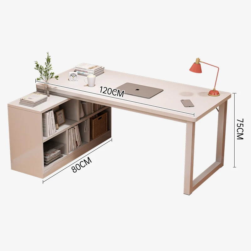 Modern Simple Home Office Workstation Writing Study White L Shaped Computer Desk