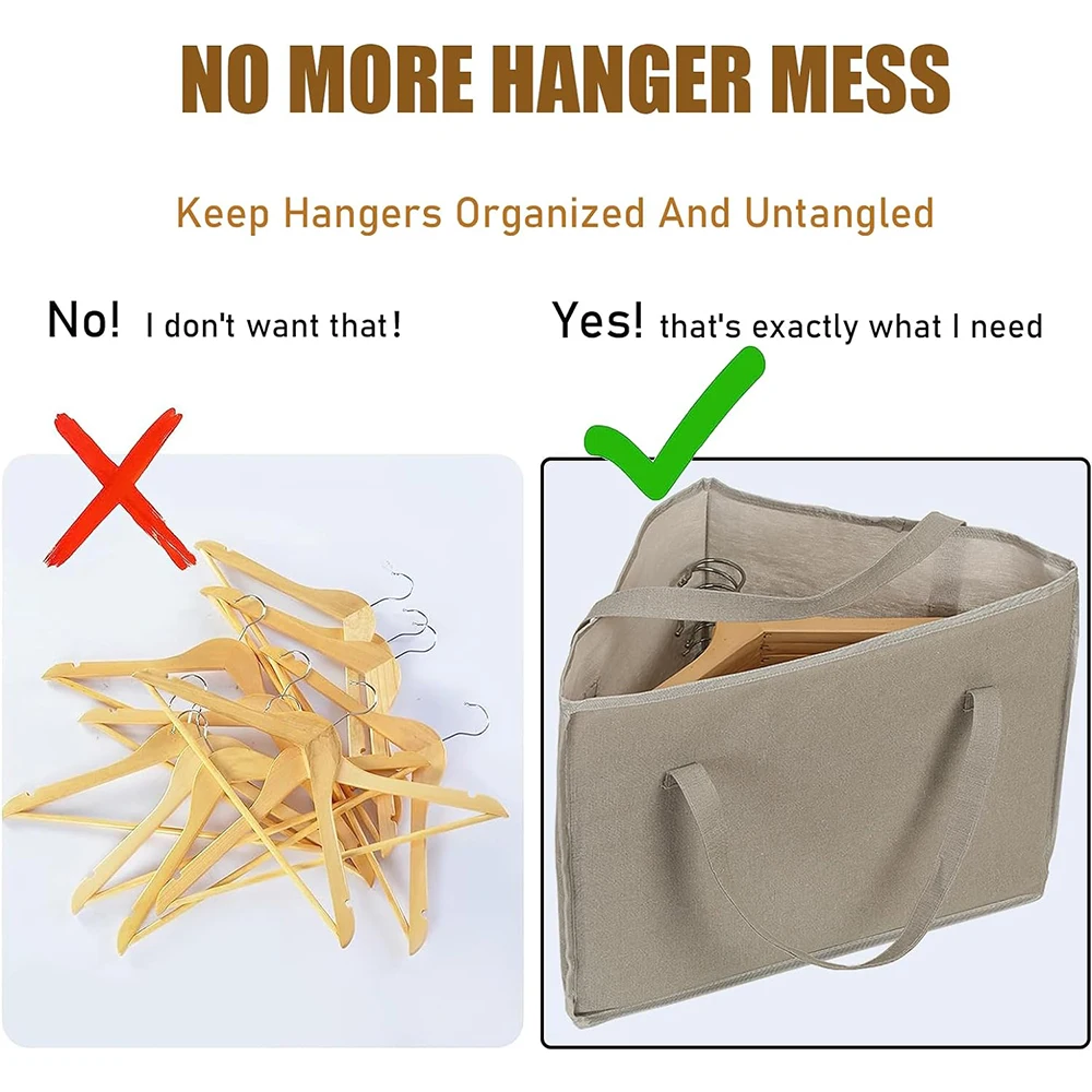 Clothes Hanger Storage Triangle Bag for Spacing Saving Hangers Holder Organizer with Handles