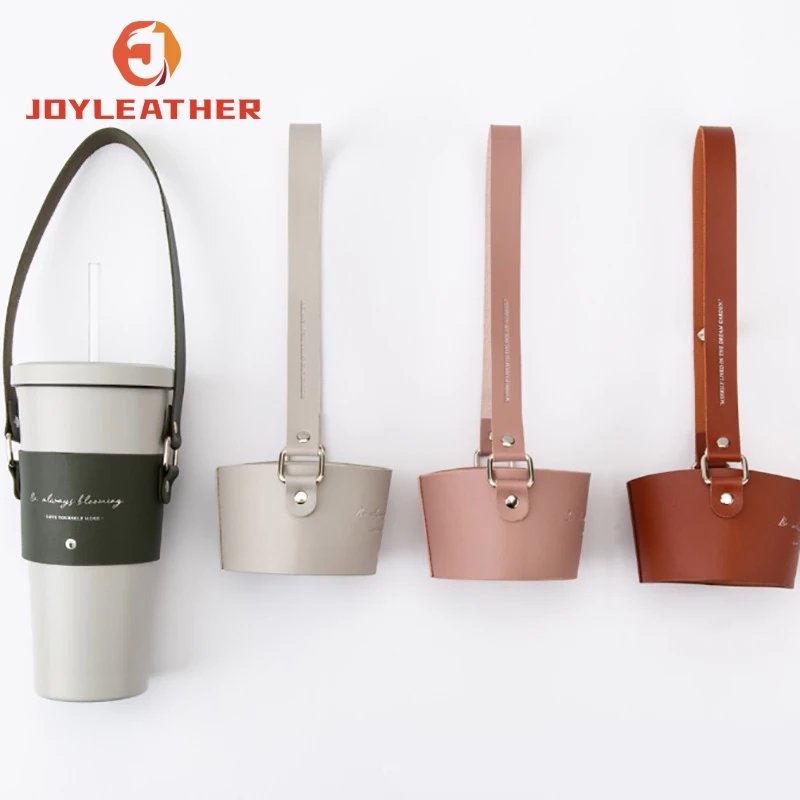 PU Leather Coffee Cup Holders Heat Resistant Reusable Takeout Drink Carriers Portable Sleeves for Hot Cold Drink