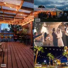 Lights Light Outdoor Bulb Lights 25Ft Shatterproof G40 Globe Outdoor Solar String Lights With 25 LED Bulbs 4 Light Modes