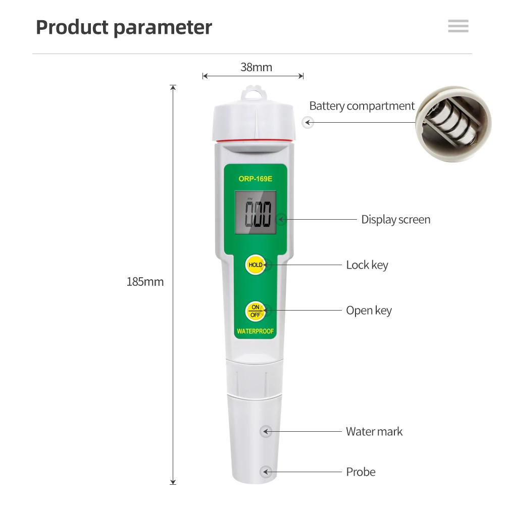 E Orp High Precision Orp Redox Tester Oxidation Reduction Orp Meter