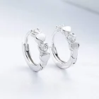 Heart Hoop Earrings Hoops Heart Double Love Crystal Heart CZ Sleeper Small Hoop Earrings For Women Cartilage Hoops