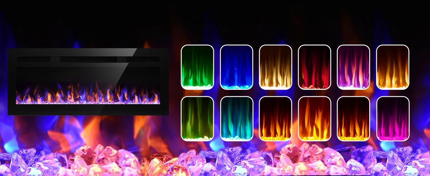 Electric Fireplace, 50-Inch, Wall - detail 4