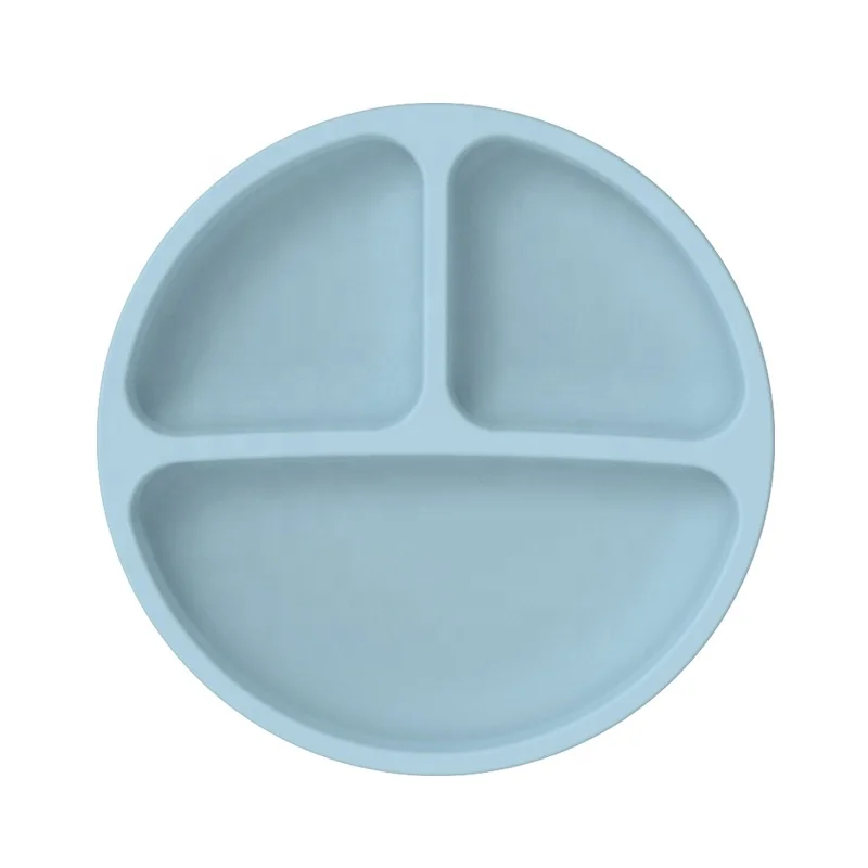 Silicone suction Plate 100% Food Grade Silicone  Anti-Slip Suction placemats Kids Baby Plates
