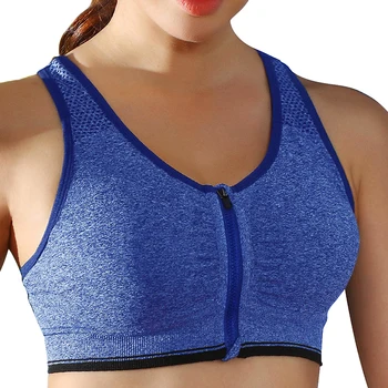 Hot Women Zipper Push Up Sports Bras Vest Underwear Shockproof Breathable Gym Fitness Athletic Running Yoga Bh Sport Tops