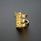 Gold Rings Ringsgoldrings Custom Gold Plated Stainless Steel Letter Name Layered Rings