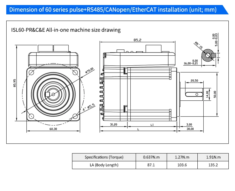 Servo Motor, DC24/48V, 6/10/12/15A, IP65, 3000RPM - detail 8