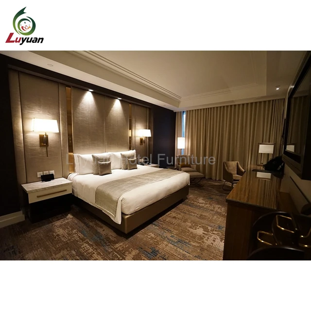 Modern Luxury Hotel Bed Room Furniture Wooden Bedroom Set