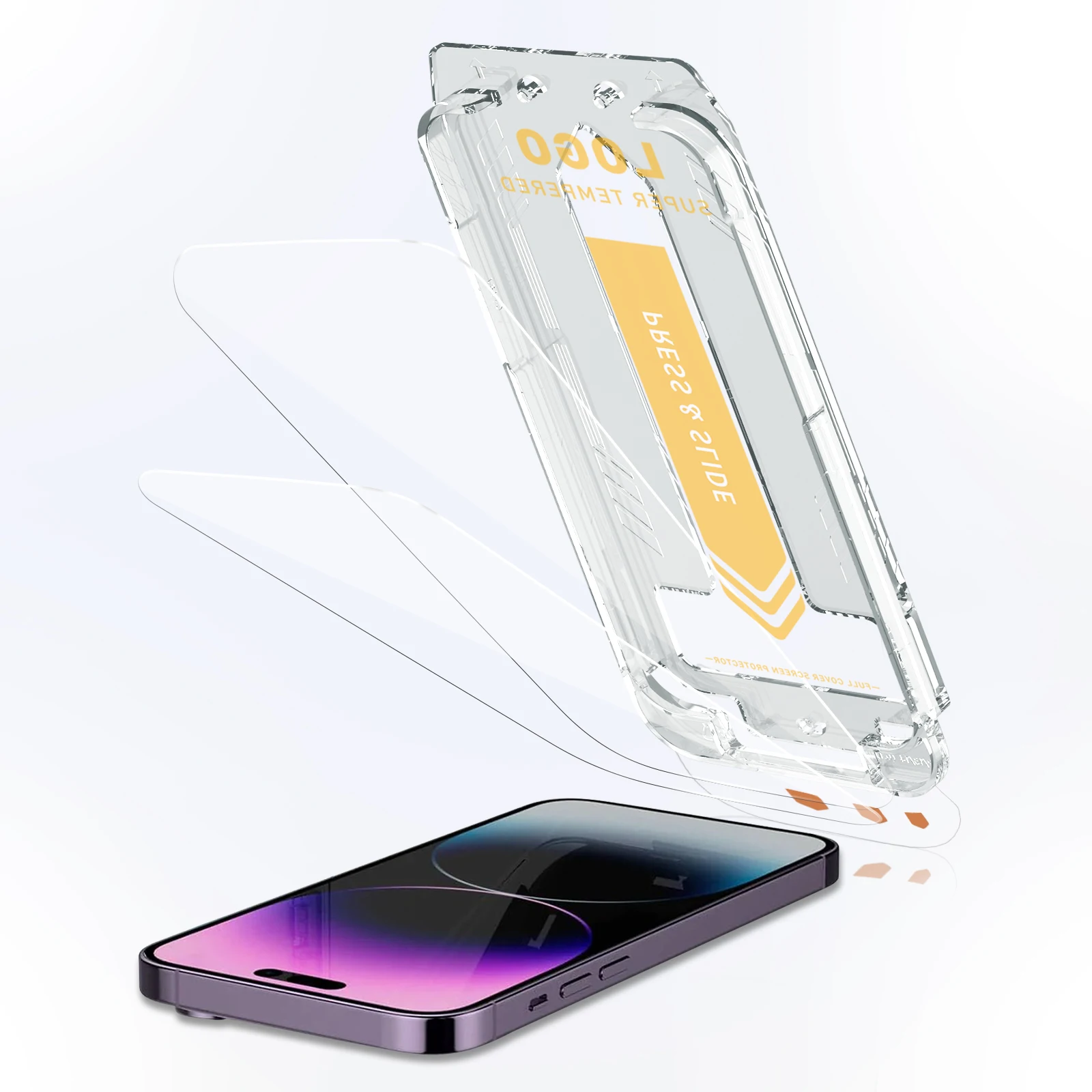 product quick installation smooth sensitive tempered glass screen protectors for iphone 11 14 pro max xs max 8 plus 13 pro mobile phones-2
