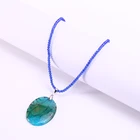 Green Jade Pendant Jadejadejadegreen New Blue Green Oval Original Natural Stone Jade Jewelry Pendant Crystal Chain