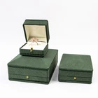 Jewelry Unique Retro Velvet Emerald Fabric Neckless Jewel Case Green Jewelry Packaging Box