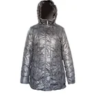 Coat Fur Imitation Down Cotton Plain Dyed 100% Polyester Women Padded Long Jacket Coat Oem With Fake Fur Hood