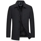 Fashion Men's Short Woolen Coat Business Wool Coat Plus Velvet Thick Woolen Coat