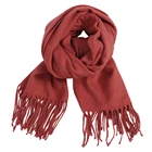 Scarf High Quality Acrylic Solid Color Soft Tassel Scarf Unisex Scarf Shawl For Autumn And Winter