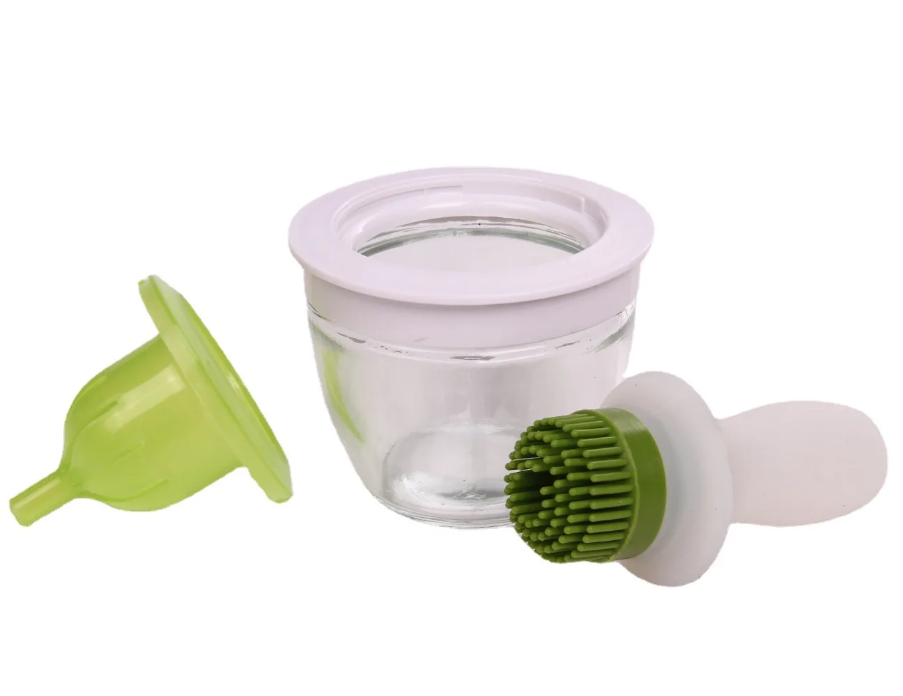 BBQ Korean Style Silicone Food Grade Oil Brush & Bottle Set with Glass Pot for Outdoor Barbecue and Kitchen Use factory