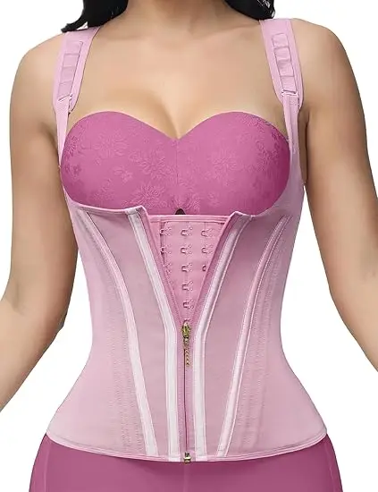 HKRXEC Open-Bust Zip-Front Waist Trainer Corset