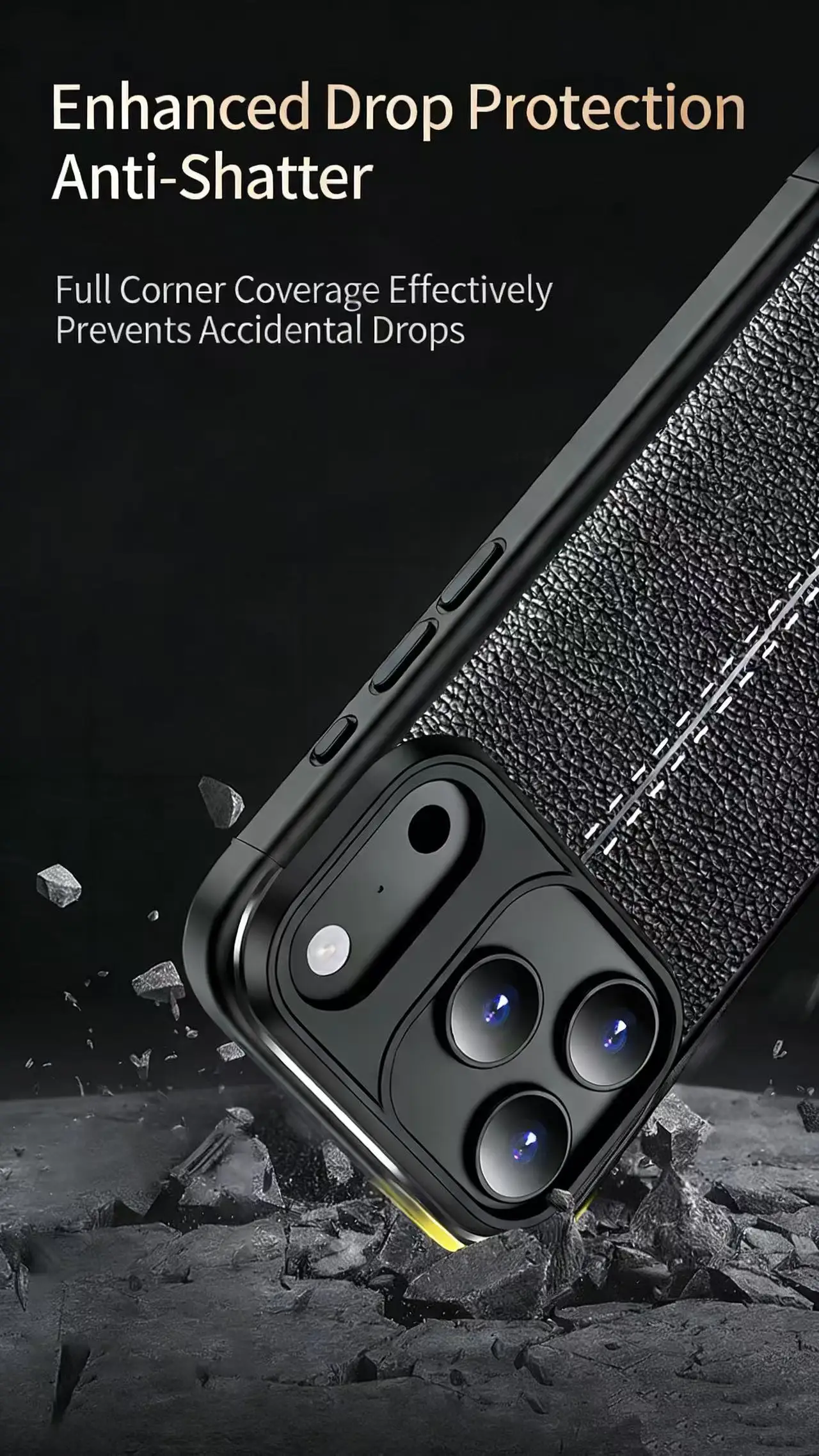 product premium leather feel anti fingerprint phone case with raised camera protection honeycomb cooling system for enhanced gaming-2