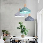 Pendant Lights Lights Diamond Shape Model Modern E27 Aluminum Hanging Macaron Coloured Pendant Lights Lamps