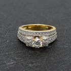 Gold Ring High Quality Famous Brand Jewelry Vintage Luxury 18K Gold Wedding Ring Set