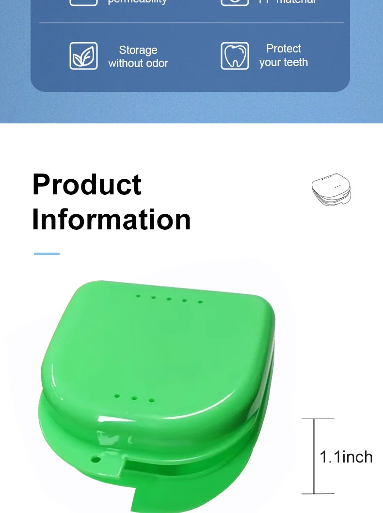 Orthodontic Invisible Brace Dental Storage Retainer Box Case / Denture