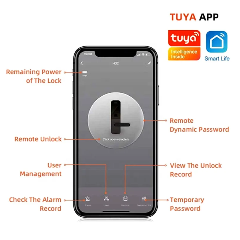 Airbnb Apartment Office Wooden Door Tuya Smart Lock Ttlock Intelligent