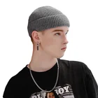 Hot Sale Custom Label Blank Fold Up Rib Knit Solid Color Fisherman Short Skull Cap Beanie