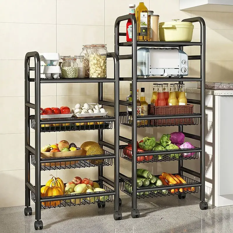 Hot Sale cheap carbon steel bathroom basket storage rack 3 tier kitchen trolley