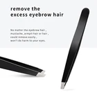 Black Eyelash Tweezers Customized Stainless Steel Anti-static Black Slanted Eyebrow Eyelash Tweezers