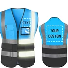 Vest Men Winter Low Price Custom Logo Safety Vest Good Fabric Personalize Blue Reflect Safety Vest