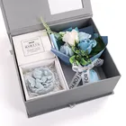 Flower Wholesale Factory Soap Bath Flower Candle Set Packing Eternal Flower Paper Coated Box Packing