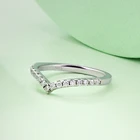 Diamond Rings Moissanite Eternity V-shaped 925 Sterling Silver Diamond Engagement Moissanite Jewelry Rings