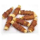 Toy Food Hot 2.5-3" Rawhide Free Rib Wrapped Training Shooter Toy Dog Snacks Food With Duck 10pk