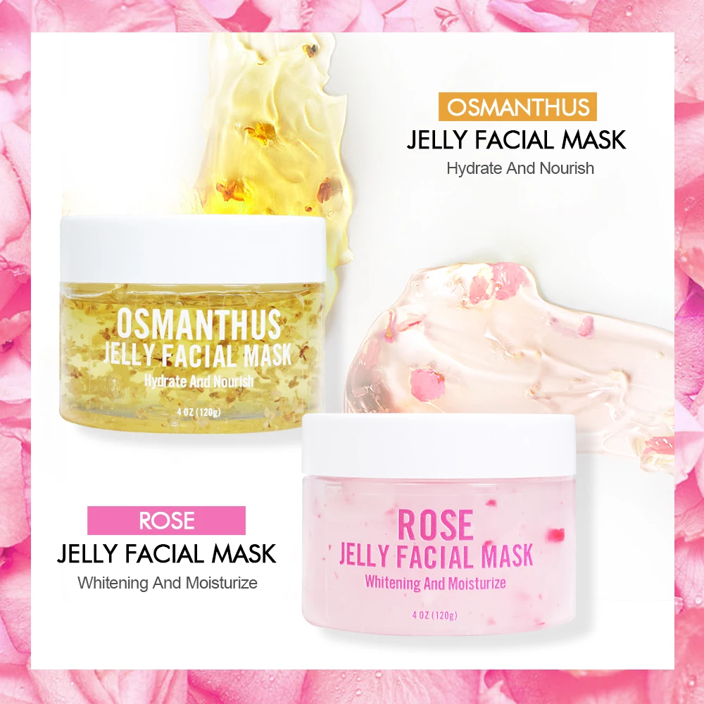 Korean Private Label Natural Face Skin Care  Crystal Jelly mask Organic Rose Hydro Whitening Jelly Skincare Facial Mask Beauty
